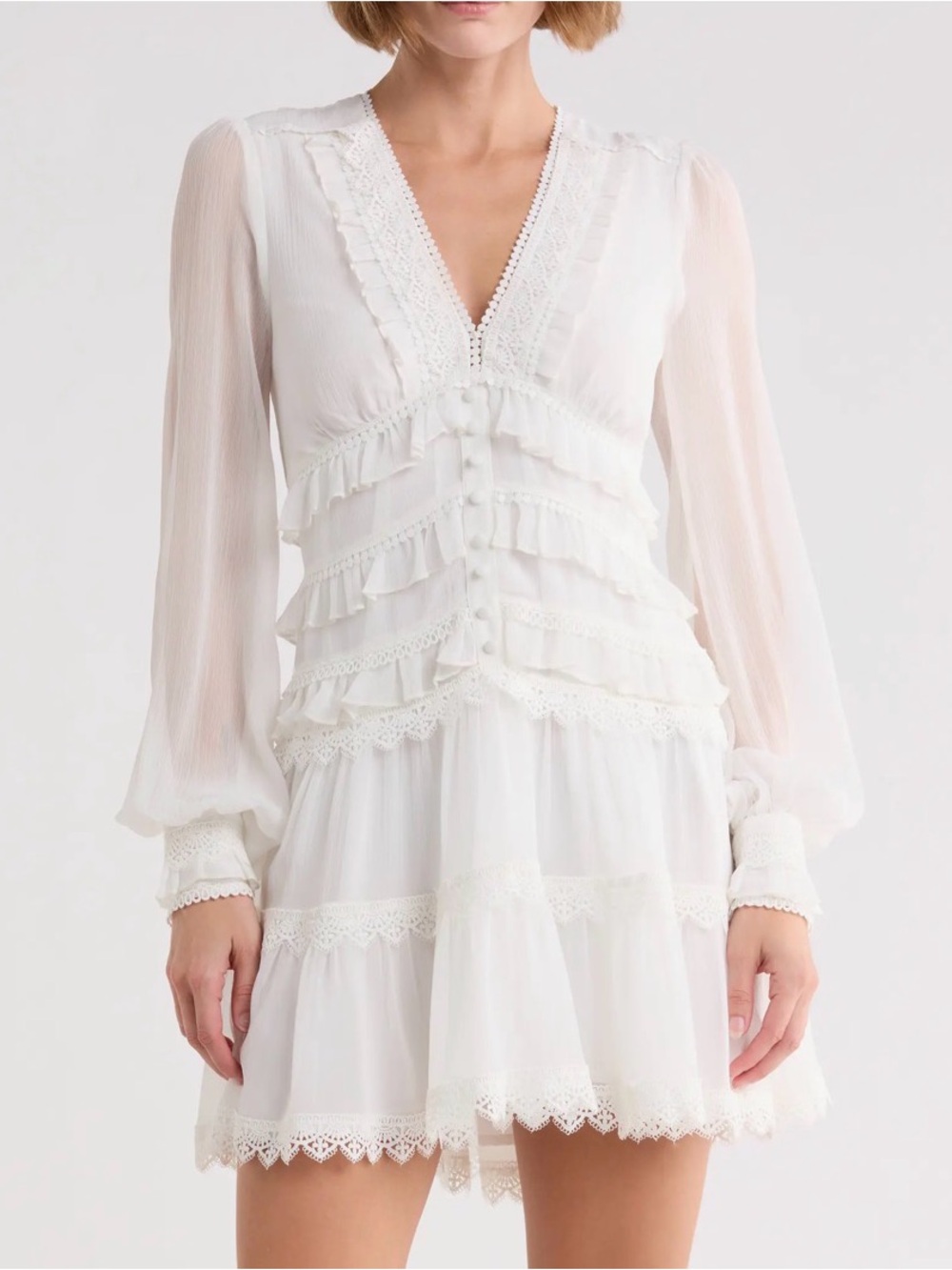 Allsaints Zaphia Long Sleeve Babydoll Minidress 10